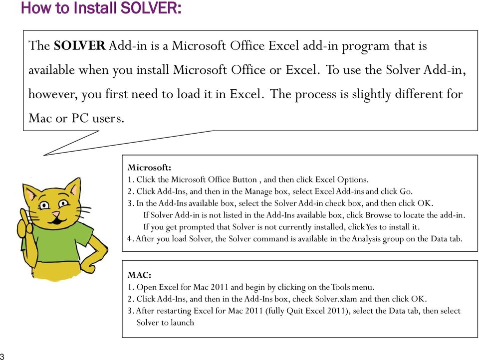 solver excel for mac 2011 download